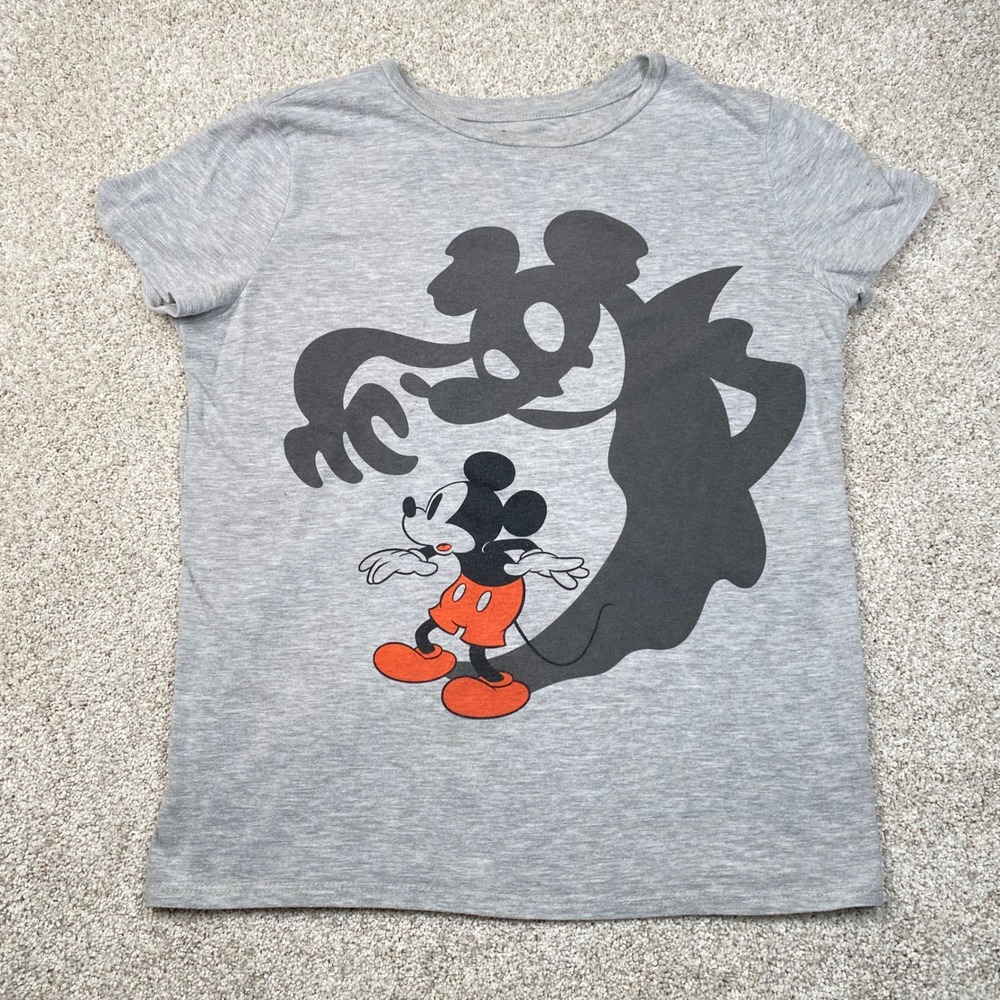 Disney Mickey Mouse T Shirt Gray‎ Short Sleeve Cartoon Graphic Tee Large